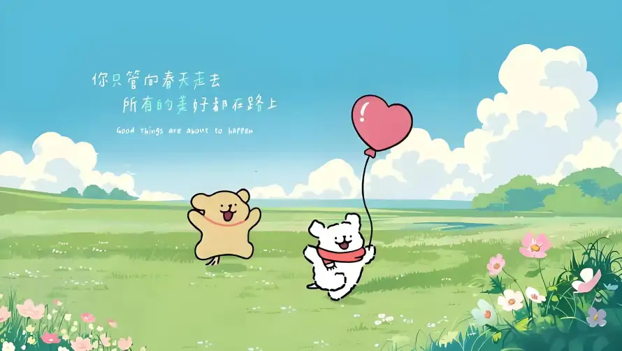 3k小熊壁纸-文字 - 春日-晴天「哲风壁纸」