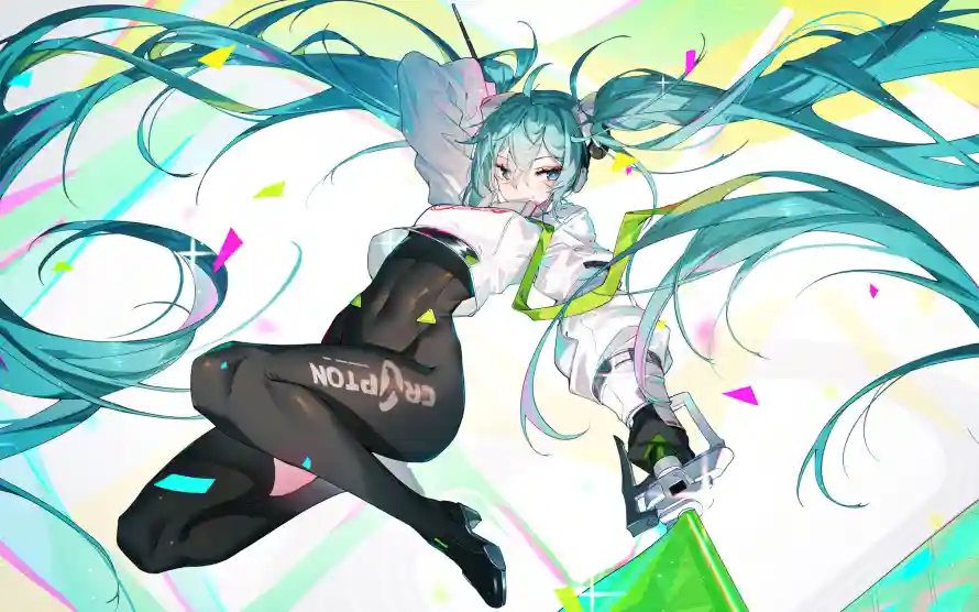 4k初音壁纸-少女 - 撞色-潮流「哲风壁纸」