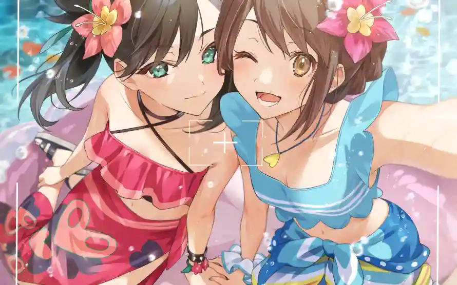 4k夏日壁纸-少女 - 棕发-泳装「哲风壁纸」