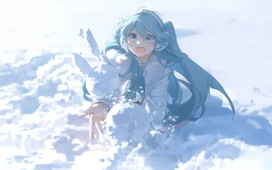 4k冬日壁纸-初音 - 少女-白衣「哲风壁纸」 4k冬日壁纸-初音 - 少女-白衣「哲风壁纸」