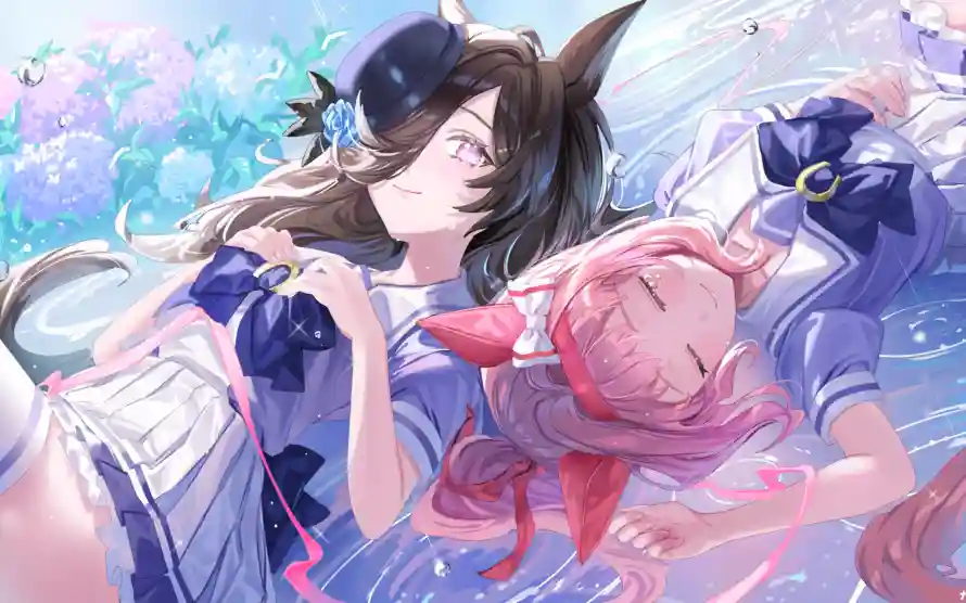 4k兽耳壁纸-少女 - 水边-泳装「哲风壁纸」