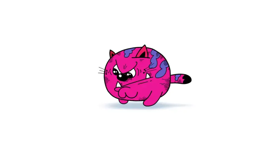 2k萌系壁纸-圆滚滚 - 漫花猫-卡通形象「哲风壁纸」