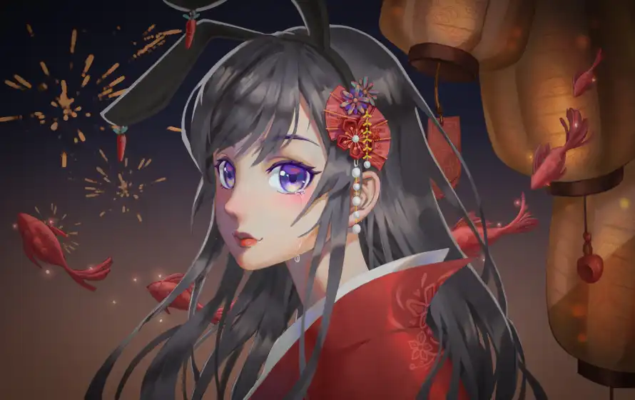 4k古风壁纸-夜景 - 新年-灯笼「哲风壁纸」