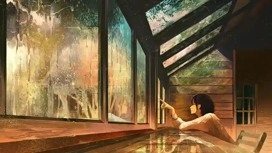 4k原木壁纸-安静 - 插画-日系「哲风壁纸」