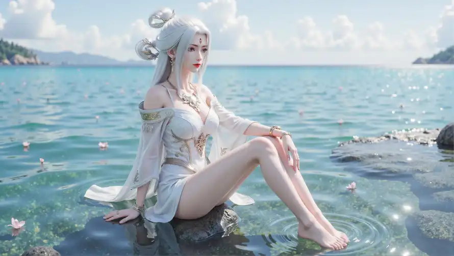 3k仙侠壁纸-古风 - 小白-海水「哲风壁纸」