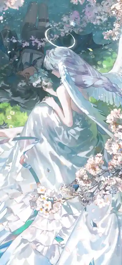 4k光环壁纸 - 樱花 - 洁白 - 绿荫「哲风壁纸」
