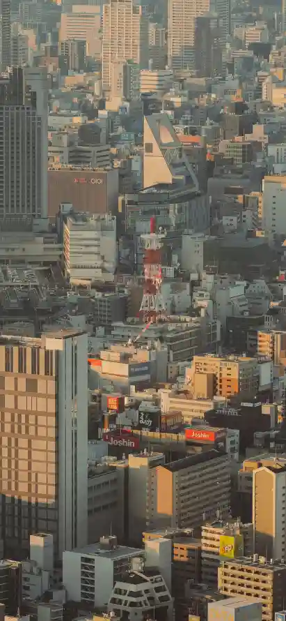 4k俯视壁纸 - 城市 - 暖调 - 都市「哲风壁纸」
