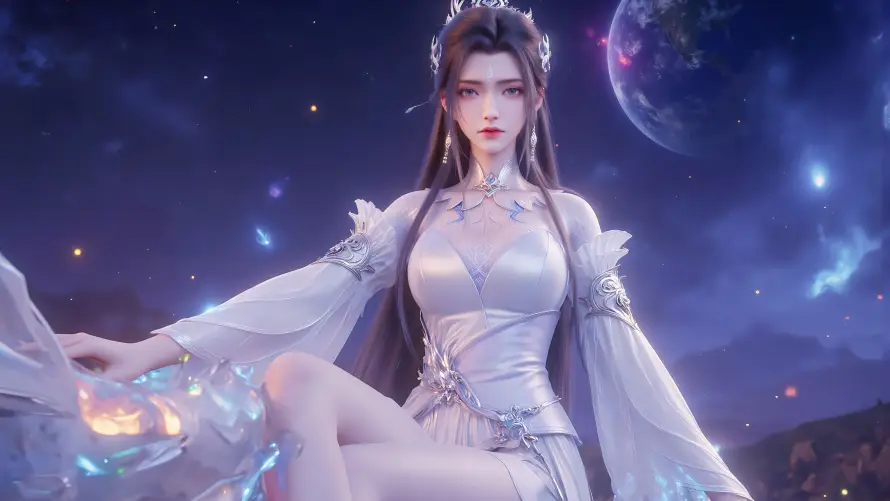 4k仙侠壁纸-冰蓝 - 古风-星空「哲风壁纸」