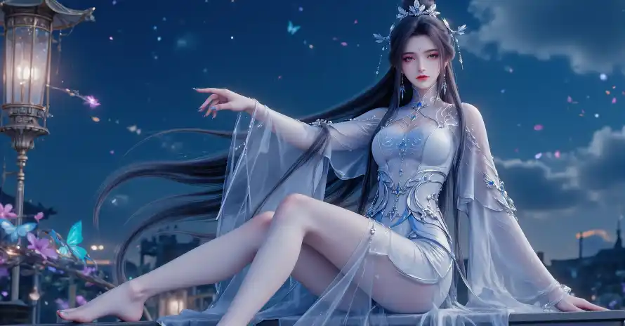 3k仙侠壁纸-古灯 - 古风-夜景「哲风壁纸」