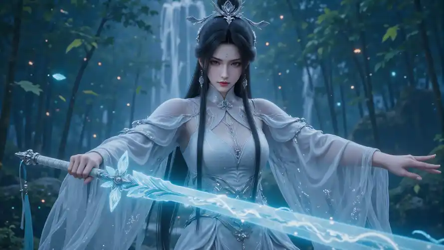5k仙侠壁纸-古风 - 夜景-树林「哲风壁纸」