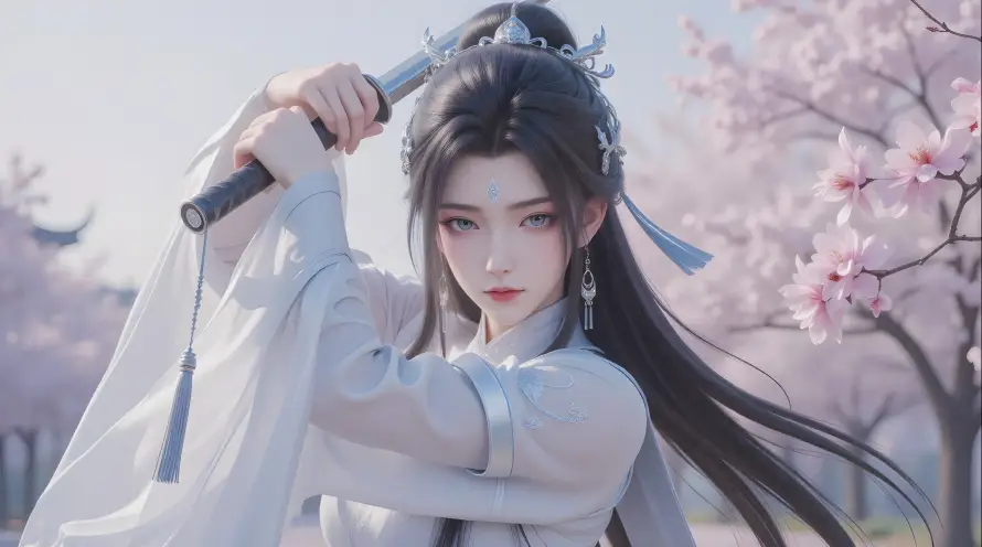 4k仙侠壁纸-佩剑 - 古风-桃花「哲风壁纸」