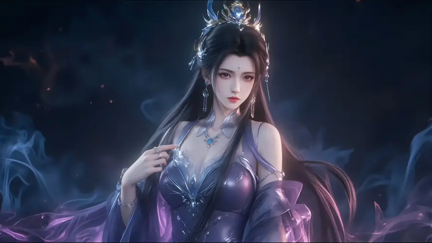 8k冷艳壁纸-发冠 - 国风-玄幻「哲风壁纸」