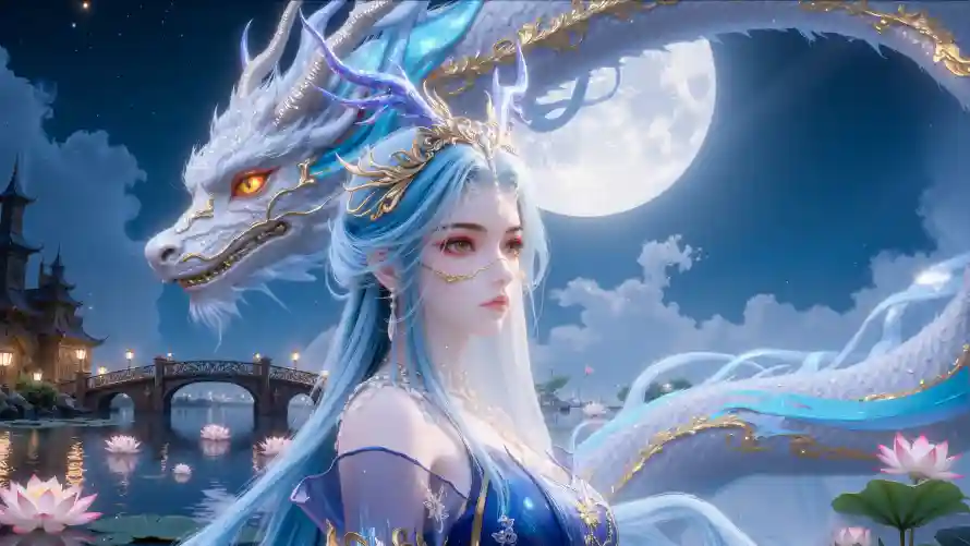 4k古风壁纸-国漫 - 月夜-满月「哲风壁纸」