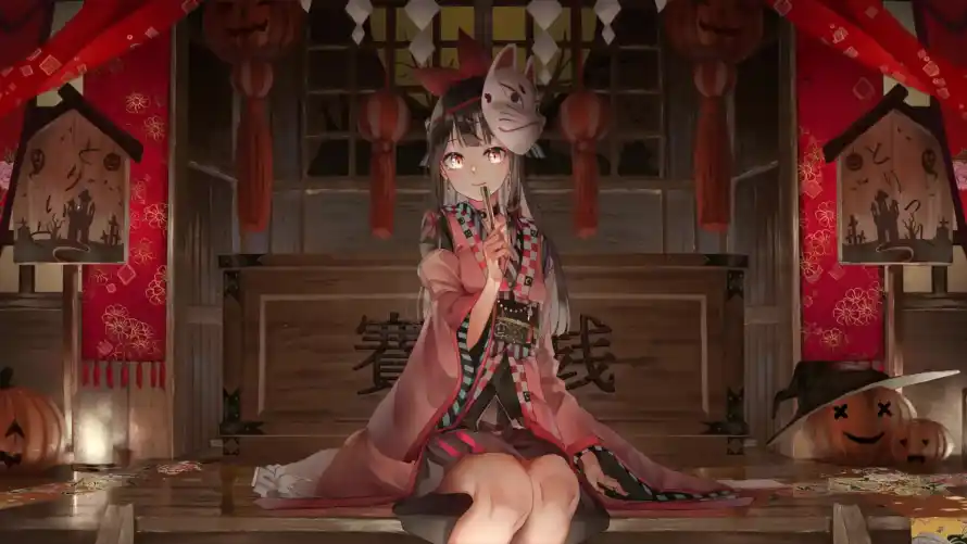 4k古风壁纸-和服 - 和风-夜晚「哲风壁纸」