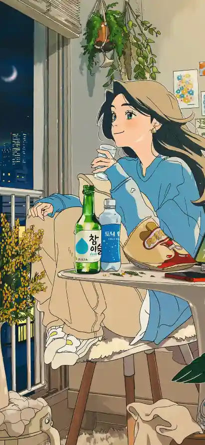 4k休闲壁纸 - 夜晚 - 月牙 - 治愈「哲风壁纸」