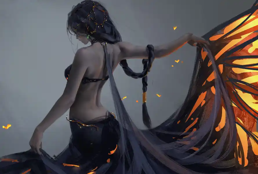 4k女性壁纸-手绘 - 插画-暗黑「哲风壁纸」
