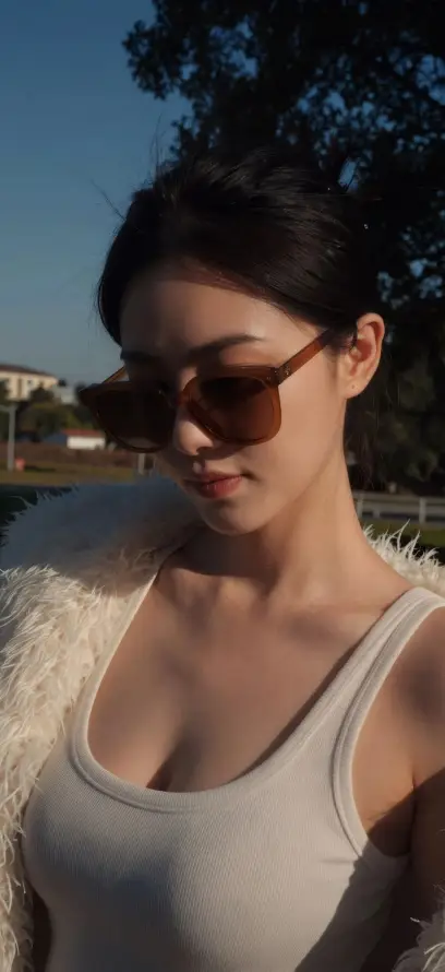 4k户外壁纸 - 美女 - 蓝天 - 街拍「哲风壁纸」