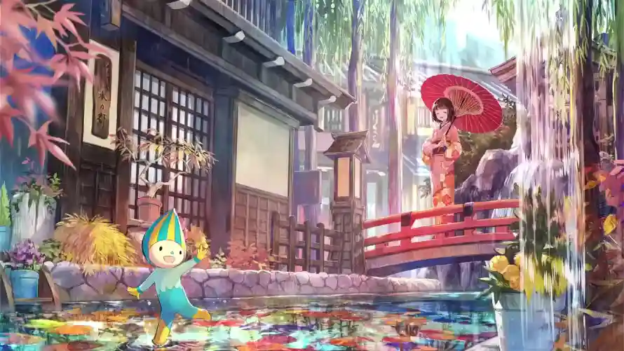 2k和服壁纸-和风 - 柳树-水乡「哲风壁纸」
