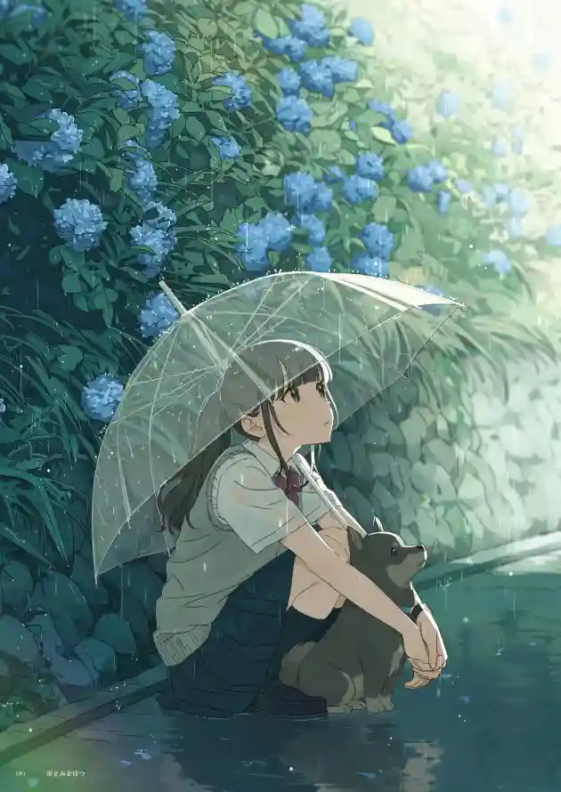 4k下雨壁纸 - 积水 - 黑猫 - 二次元「哲风壁纸」