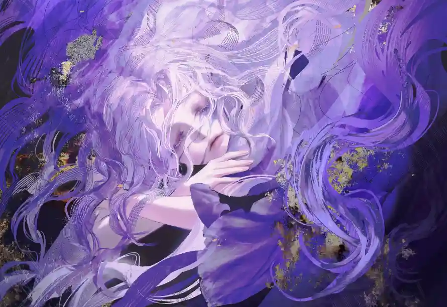 4k凌乱壁纸-卷发 - 少女-手绘「哲风壁纸」