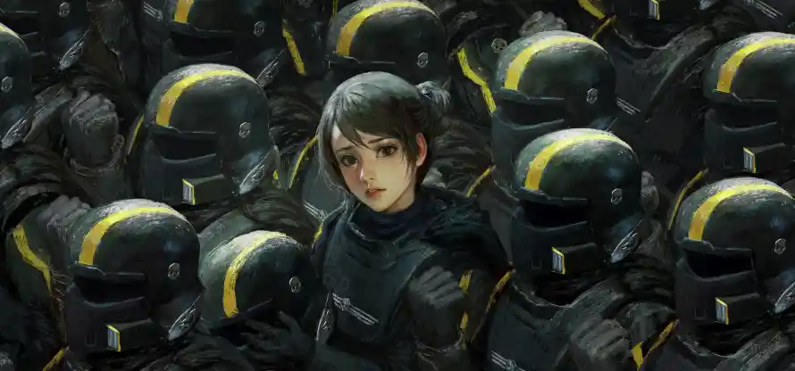 6k士兵壁纸-头盔 - 女孩-忧郁「哲风壁纸」
