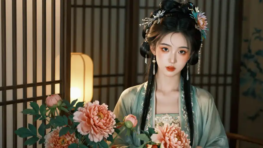 6k发饰壁纸-古风 - 宫灯-汉服「哲风壁纸」