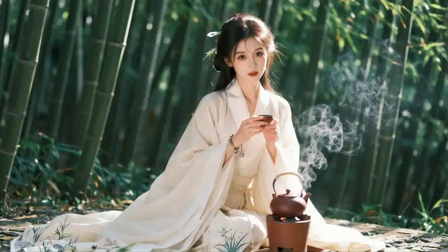 4k古风壁纸-外景 - 少女-汉服「哲风壁纸」