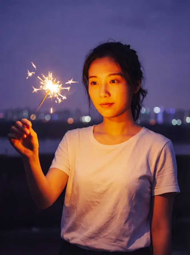 4k城市壁纸 - 夜晚 - 天空 - 女生「哲风壁纸」