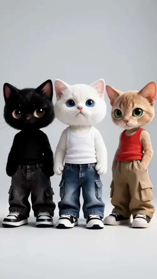 4k动态壁纸 - 橘猫 - 白猫 - 黑猫「哲风壁纸」