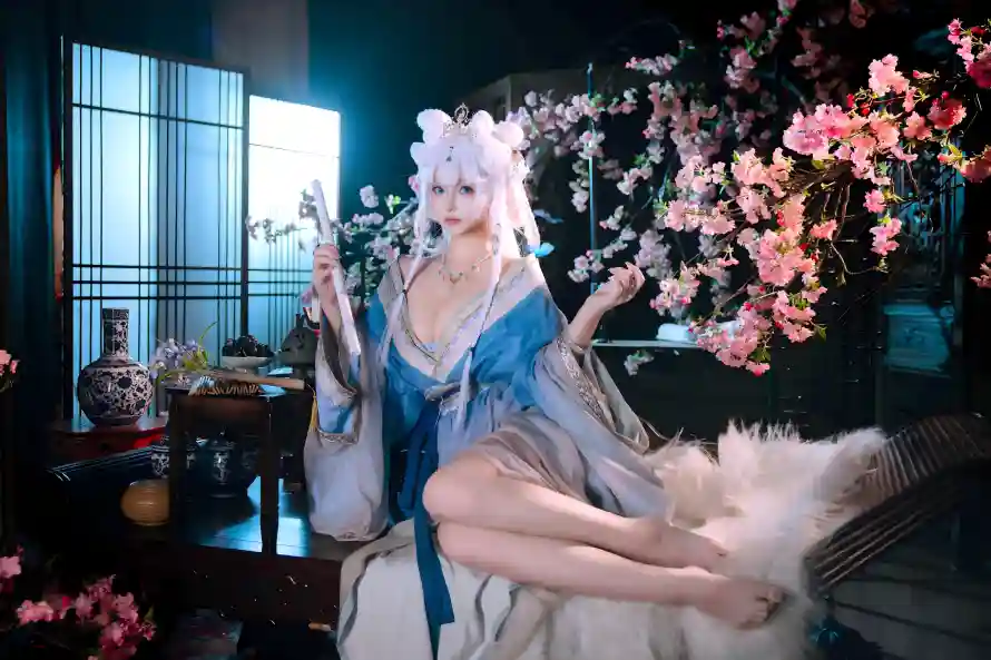 10k原神壁纸-樱花 - 白发-美女「哲风壁纸」