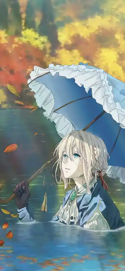 4k洋装壁纸 - 湖水 - 秋日 - 落叶「哲风壁纸」