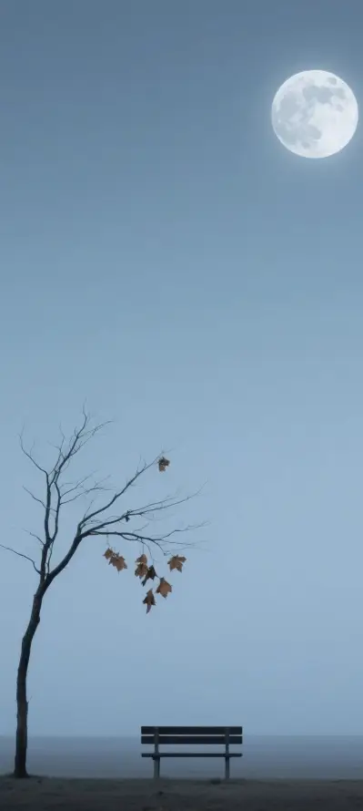 4k壁纸壁纸 - 夜空 - 孤树 - 月亮「哲风壁纸」