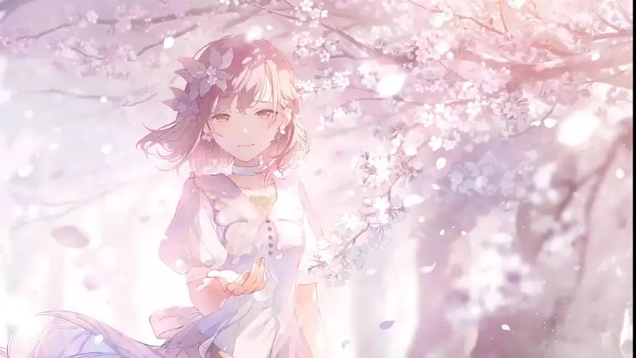 4k插画壁纸-日系 - 樱花-粉色「哲风壁纸」