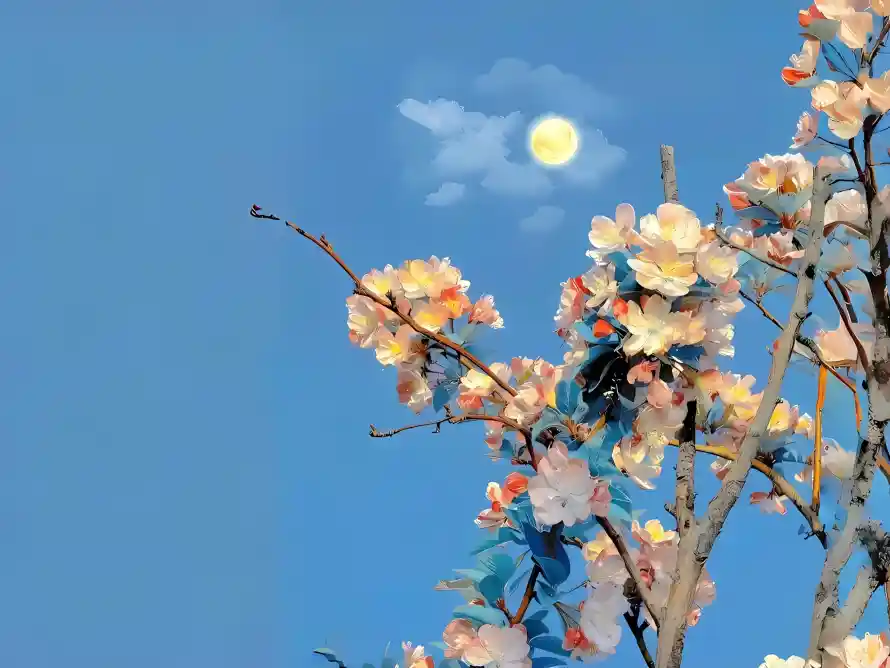 2k云层壁纸-春花 - 月亮-月夜「哲风壁纸」