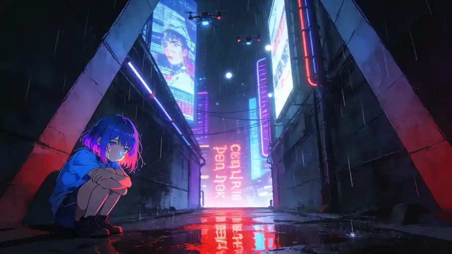 3k下雨壁纸-夜景 - 都市-二次元「哲风壁纸」