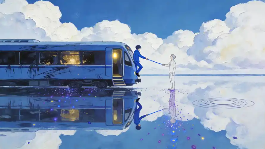 3k列车壁纸-湖 - 插画-旅行「哲风壁纸」