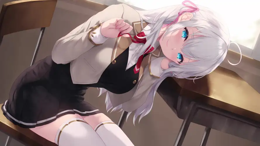 4k制服壁纸-少女 - 教室-白丝「哲风壁纸」