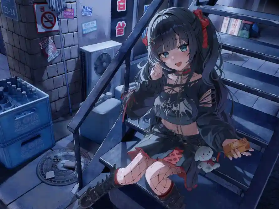 3k动漫壁纸-少女 - 楼梯-电脑「哲风壁纸」 3k动漫壁纸-少女 - 楼梯-电脑「哲风壁纸」