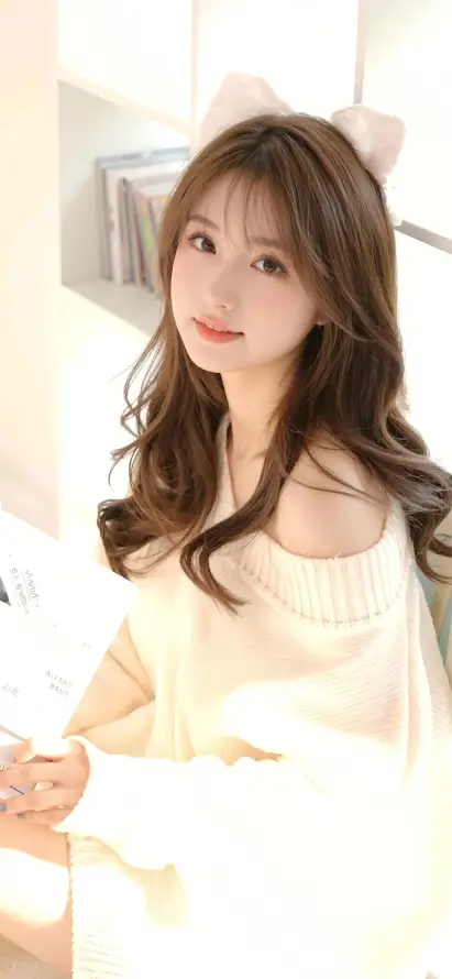 4k卷发壁纸 - 壁纸 - 室内 - 少女「哲风壁纸」