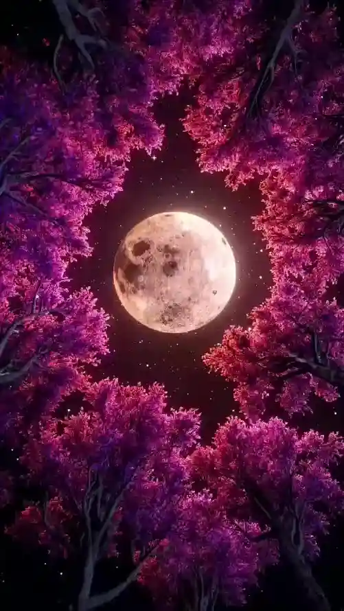 4k圆月壁纸 - 夜景 - 夜空 - 星空「哲风壁纸」