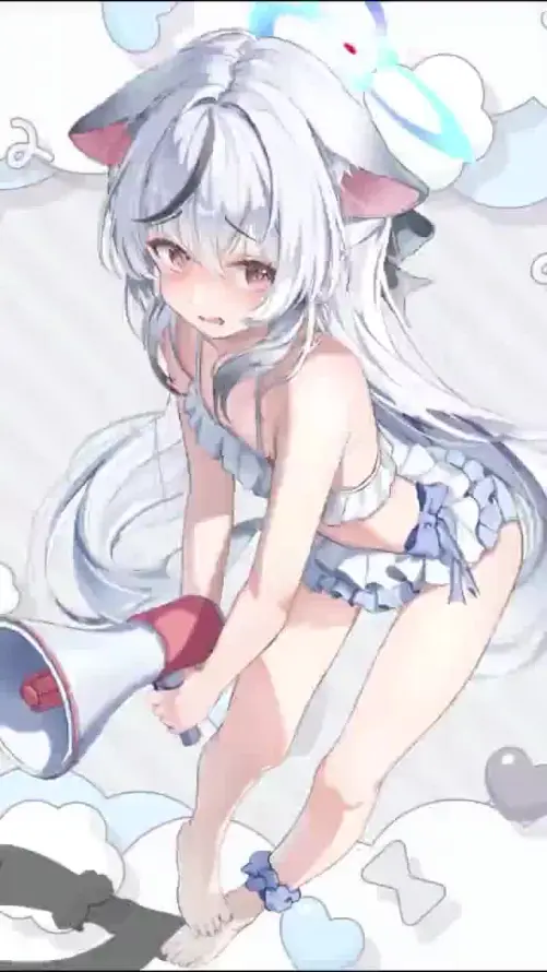 4k光环壁纸 - 兽耳 - 泳装 - 猫耳「哲风壁纸」
