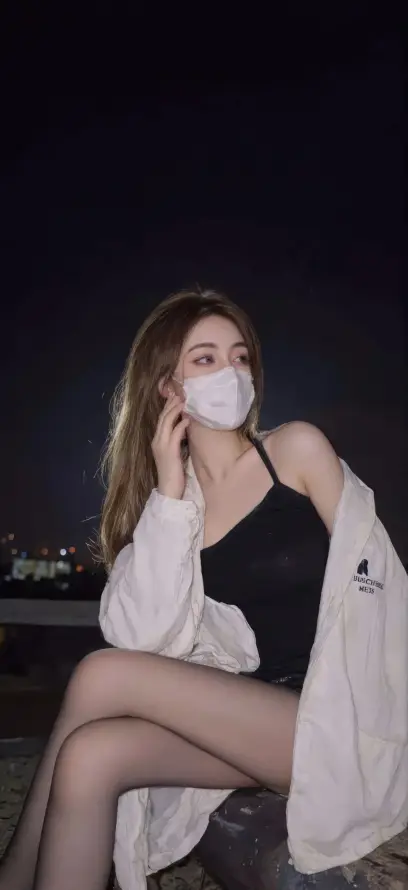 4k口罩壁纸 - 夜景 - 户外 - 美女「哲风壁纸」