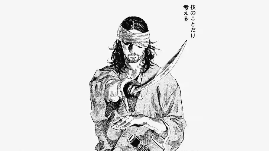 4k手绘壁纸-水墨 - 胡须-长发「哲风壁纸」