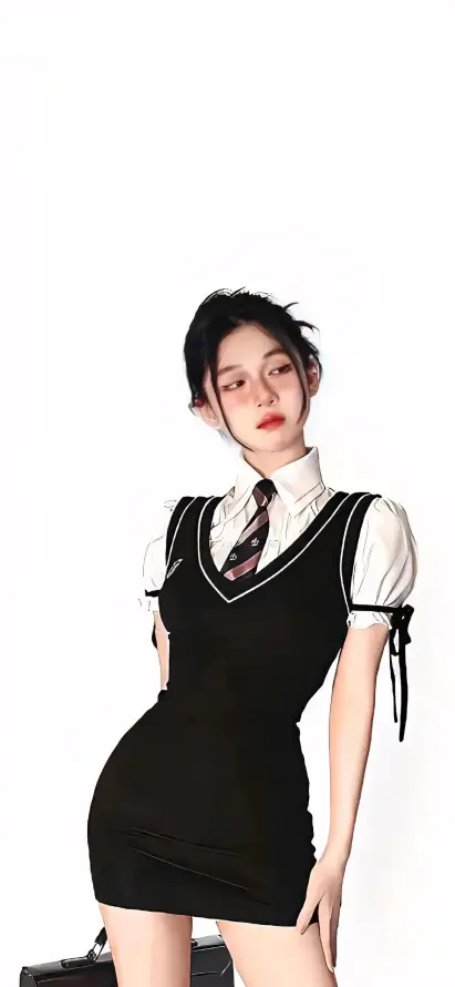 4k简约壁纸 - 纯欲 - 美女 - 领带「哲风壁纸」