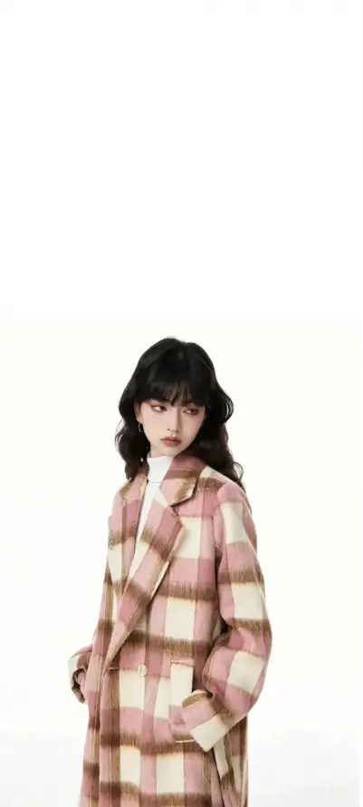 4k卷发壁纸 - 简约 - 美女 - 浅粉色「哲风壁纸」