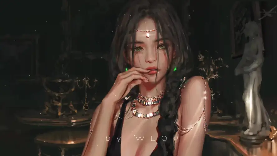 3k人像壁纸-女神 - 插画-暗夜「哲风壁纸」