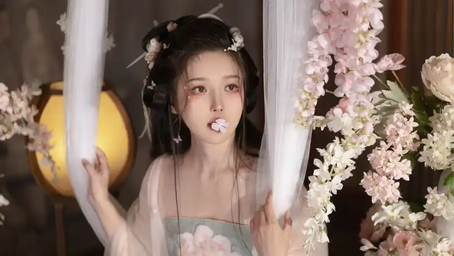 4k古风壁纸-横屏 - 汉服-灯笼「哲风壁纸」