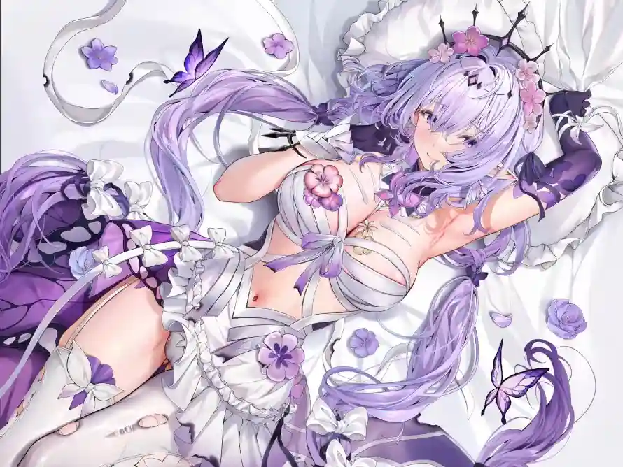 4k绷带壁纸-花嫁 - 花朵-蝴蝶「哲风壁纸」