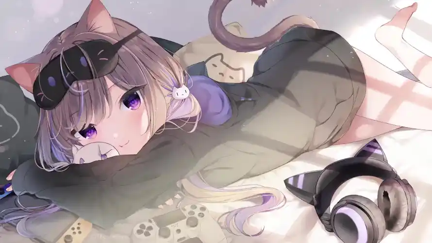 3k兽耳壁纸-猫耳 - 电竞-二次元「哲风壁纸」