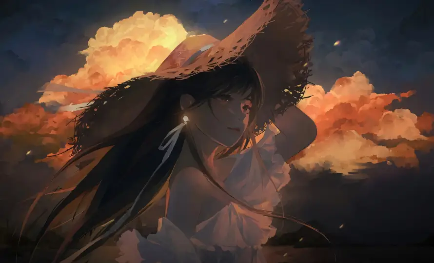 3k女孩壁纸-星空 - 晚霞-治愈「哲风壁纸」